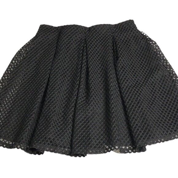 Rue 21 Skirt Womens XL Black Fishnet Mesh Pleated Lined Y2k Goth Grunge Witchy - Picture 3 of 16